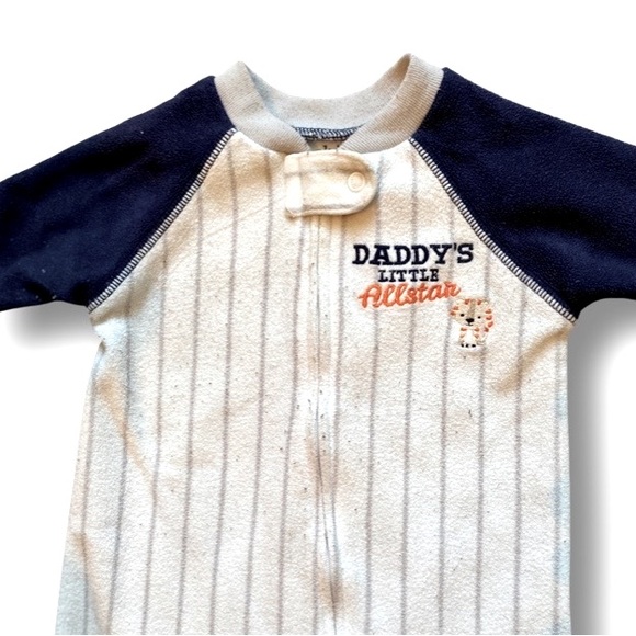 Carters Fleece Daddy’s Little Allstar Jammies 3-6M - Picture 2 of 2